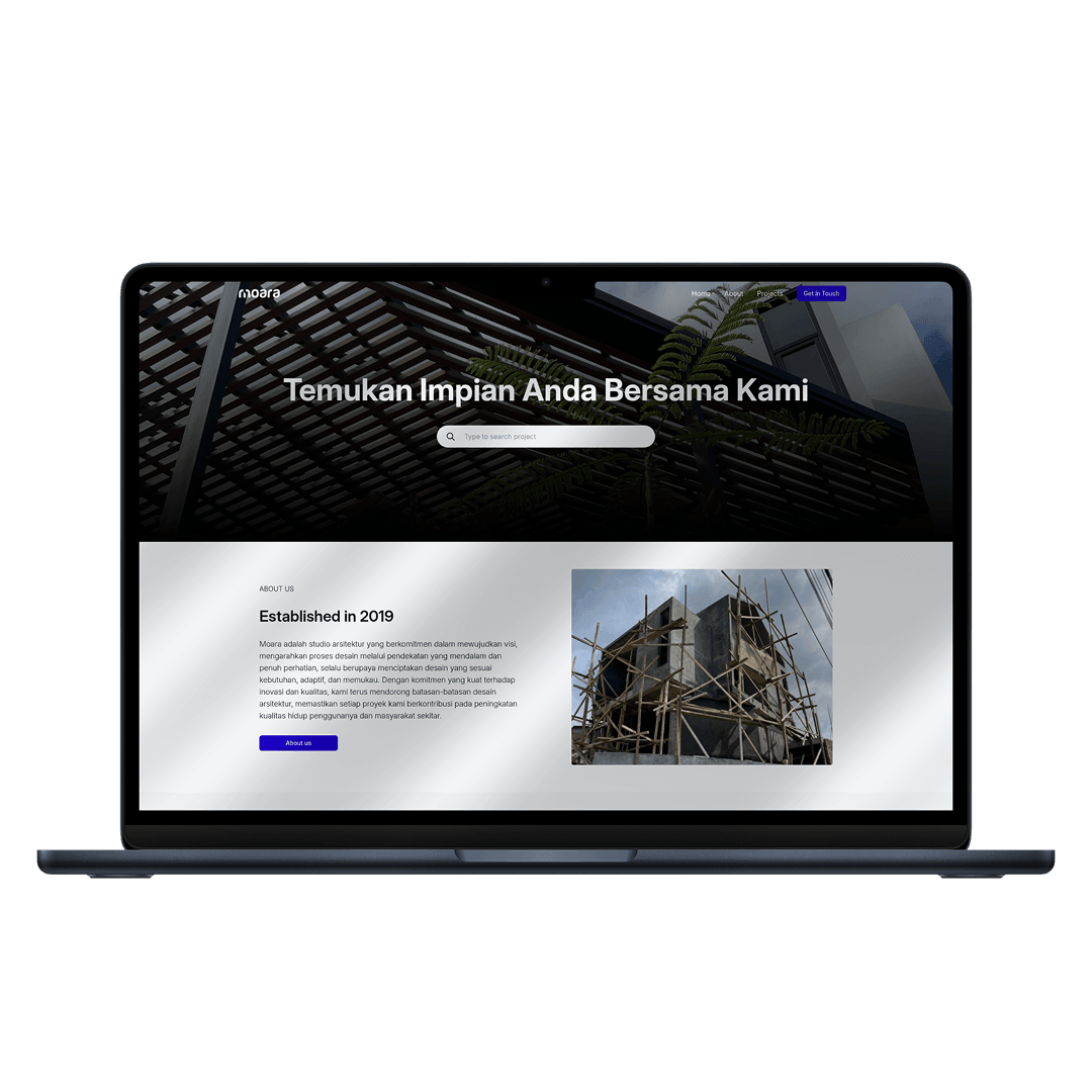 Tampilan website Moara